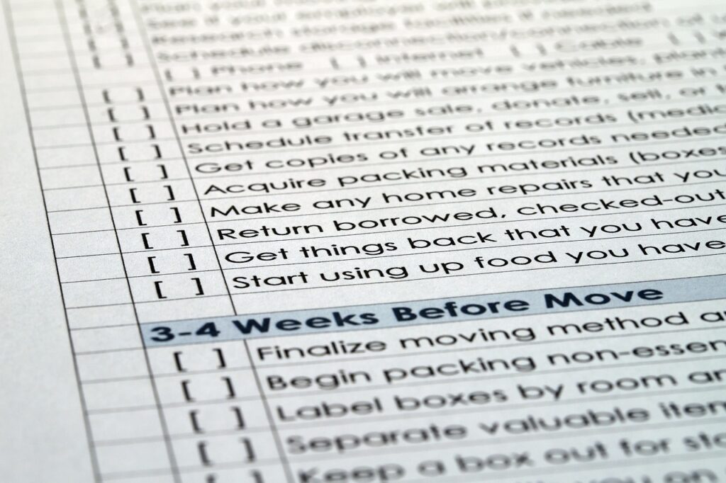 引越しの段取りをスムーズにするためのチェックリストは？
